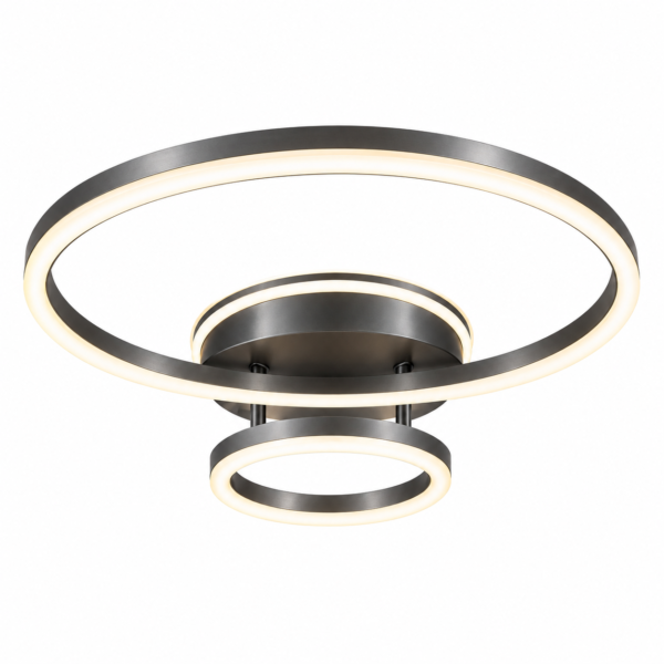 Plafonnier LED 2 CERCLES GRIS
