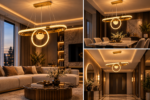 Lustre LED Luxe Anneaux & Cristal – Image 3