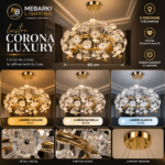 Lustre Corona Luxury – Cristal Doré 60 cm – Image 3