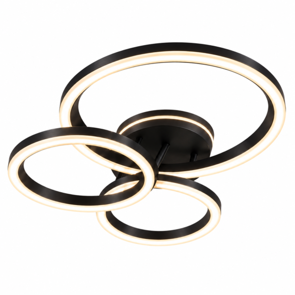 Plafonnier LED 3 CERCLES NOIR