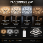 Plafonnier LED 4 CERCLES GRIS – Image 5