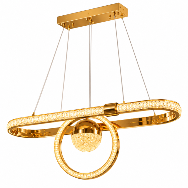 Lustre LED Luxe Anneaux & Cristal