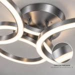 Plafonnier LED 4 CERCLES GRIS – Image 2
