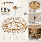 Lustre Corona Luxury – Cristal K9 80cm – Image 4
