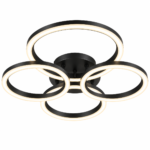 Plafonnier LED 4 CERCLES NOIR