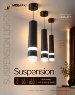 Suspension LED Cylindrique Noir – Image 6
