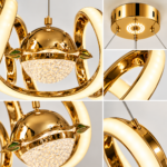 Lustre LED Doré & Argenté – Image 3