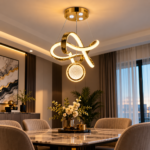 Lustre LED Élégance – Doré & Argenté – Image 3