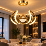 Lustre LED Doré & Argenté – Image 5