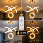 Lustre LED Doré & Argenté – Image 3