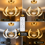 Lustre LED Doré & Argenté – Image 4
