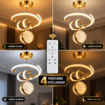 Lustre LED Doré & Argenté – Image 3