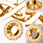 Lustre LED Doré & Argenté – Image 2