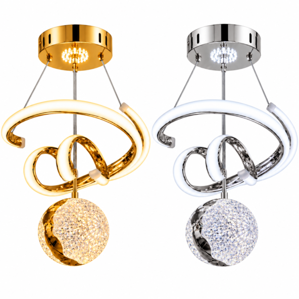 Lustre LED Doré & Argenté