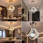 Lustre LED Doré & Argenté – Image 4