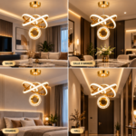 Lustre LED Doré & Argenté – Image 4