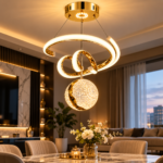 Lustre LED Doré & Argenté – Image 4