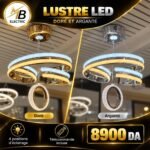 Lustre LED Anneaux – Doré & Argenté – Image 5
